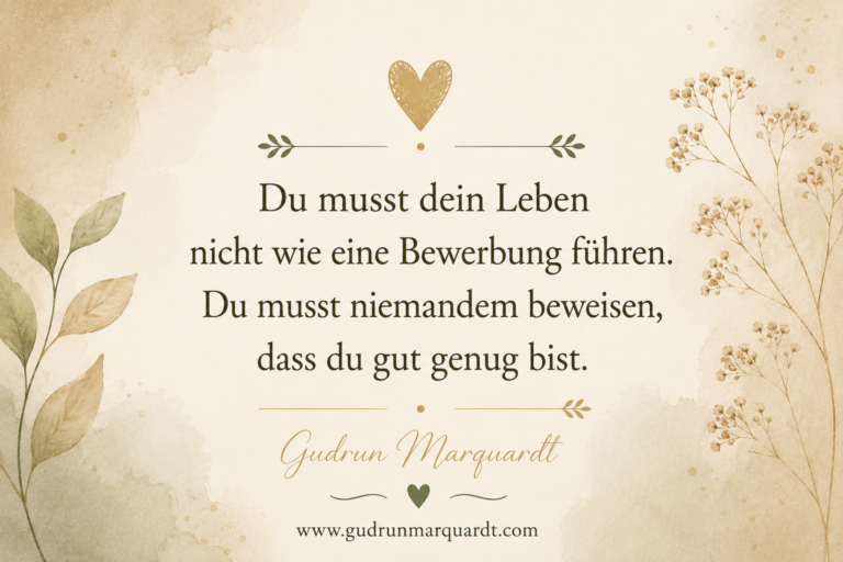 Minimalistisches Textbild mit einem inspirierenden Zitat über Selbstwert, Selbstachtung und die Erkenntnis, dass der eigene Wert nicht bewiesen werden muss.