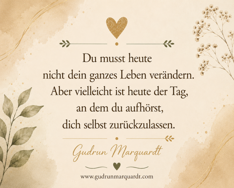 Minimalistisches Textbild in warmen Beigetönen mit einem inspirierenden Zitat über Selbstwert, Selbstfürsorge und den Mut, sich selbst wieder wichtig zu nehmen.