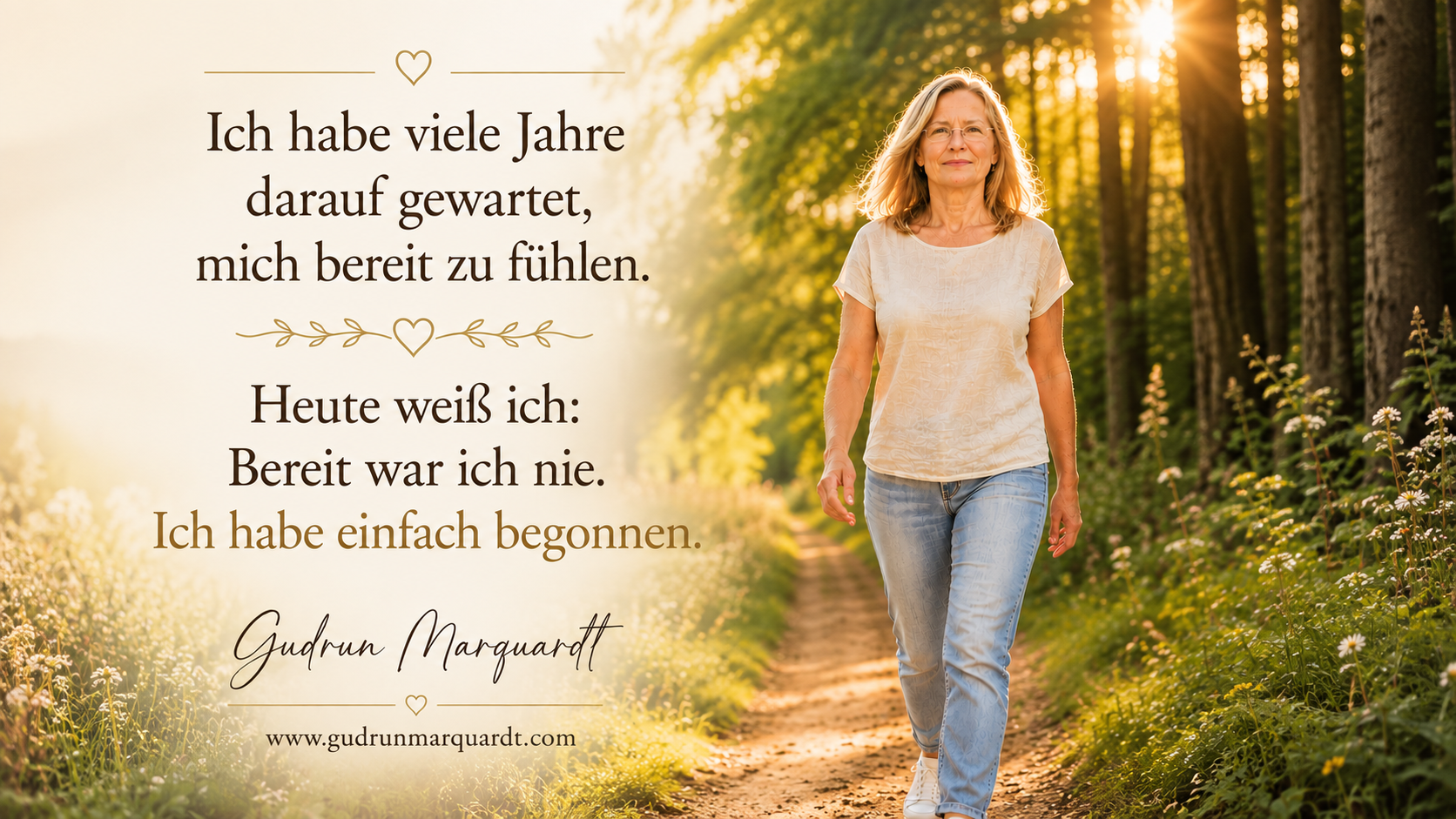 Ich habe viele Jahre darauf gewartet, mich bereit zu fühlen. Heute weiß ich: Bereit war ich nie. Ich habe einfach begonnen