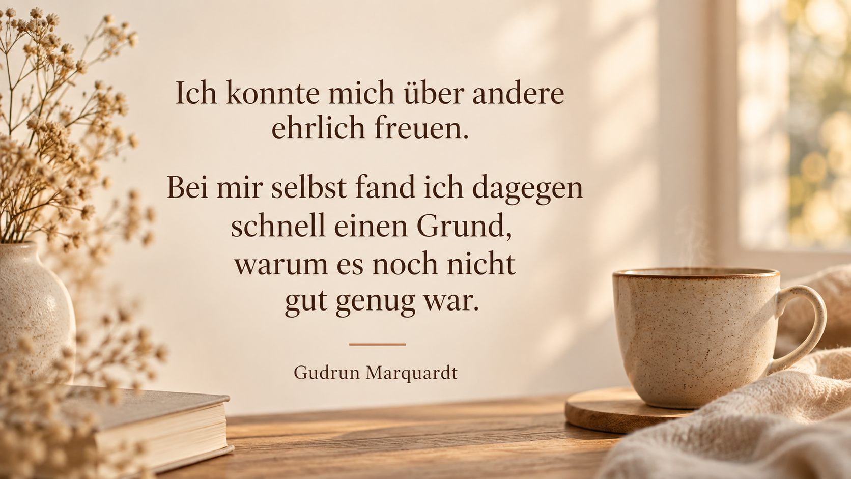Textbild zum Tagesimpuls über die Frage, warum es schwerfällt, stolz auf sich selbst zu sein.