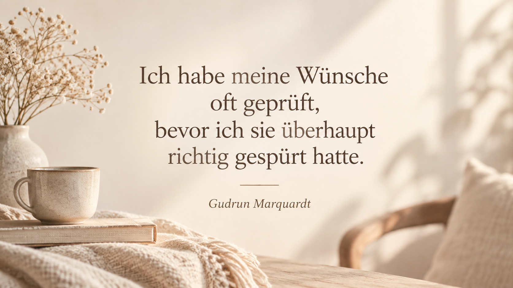 Textbild über das Kleinreden und Ausreden eigener Wünsche.