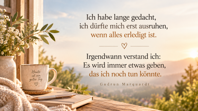 Tagesimpuls von Gudrun Marquardt über das Gefühl, sich keine Ruhe erlauben zu dürfen und ständig funktionieren zu müssen.